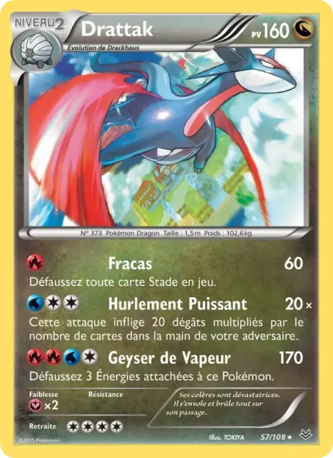 Carte Pokémon Drattak 057/108, extension Ciel Rugissant