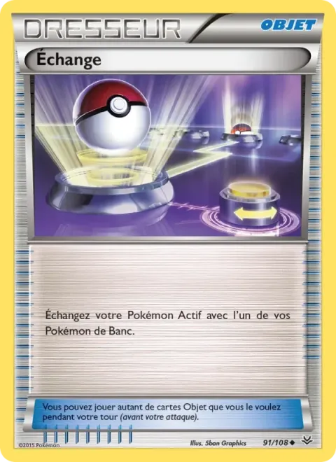 Carte Pokémon Échange 091/108, extension Ciel Rugissant