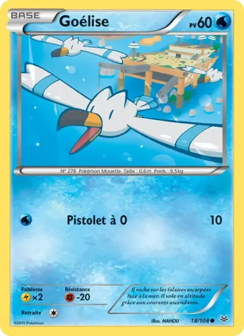 Carte Pokémon Goélise 018/108, extension Ciel Rugissant