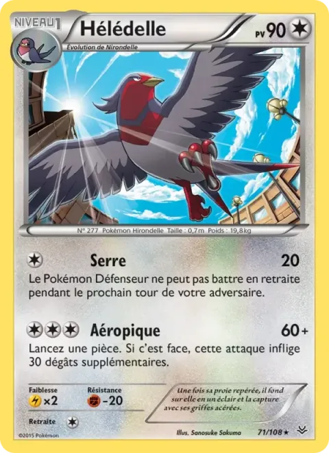 Carte Pokémon Hélédelle 071/108, extension Ciel Rugissant