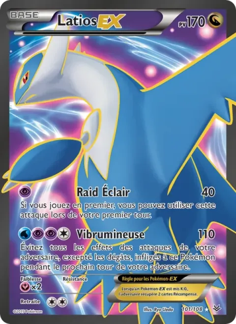 Carte Pokémon Latios EX 101/108, extension Ciel Rugissant