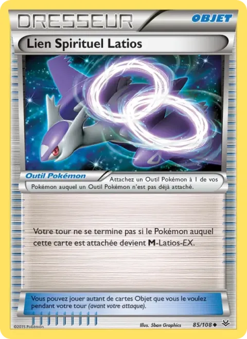 Carte Pokémon Lien Spirituel Latios 085/108, extension Ciel Rugissant