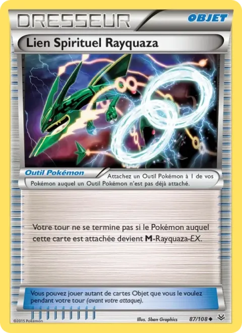 Carte Pokémon Lien Spirituel Rayquaza 087/108, extension Ciel Rugissant
