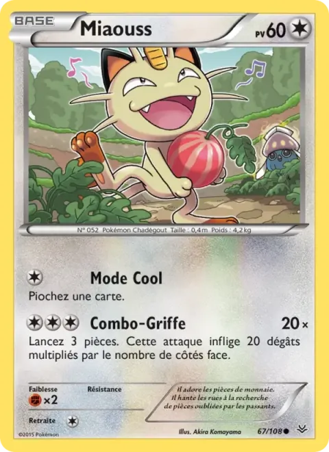 Carte Pokémon Miaouss 067/108, extension Ciel Rugissant