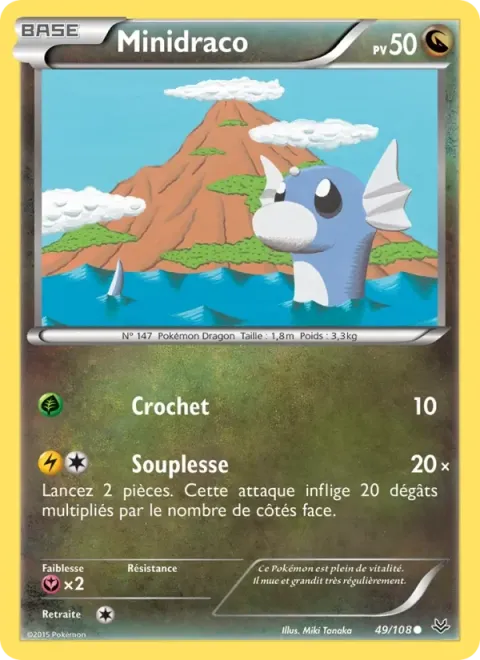 Carte Pokémon Minidraco 049/108, extension Ciel Rugissant