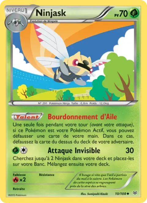Carte Pokémon Ninjask 010/108, extension Ciel Rugissant