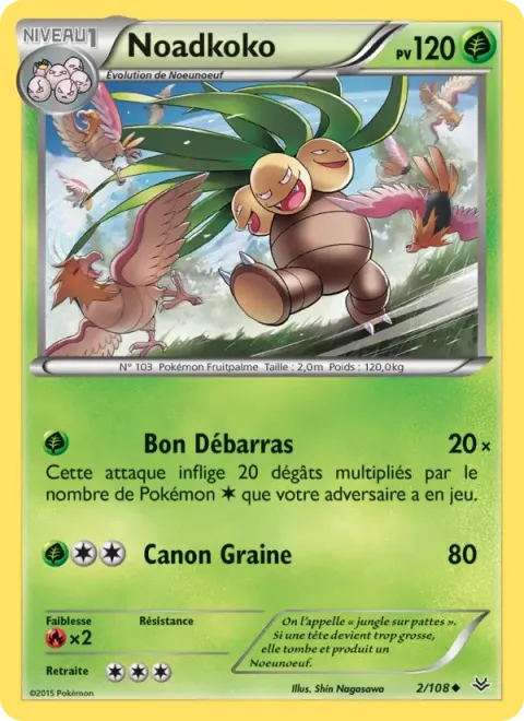 Carte Pokémon Noadkoko 002/108, extension Ciel Rugissant