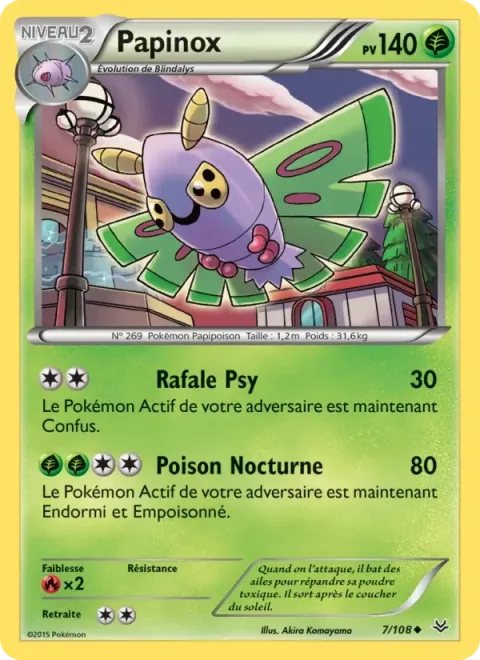 Carte Pokémon Papinox 007/108, extension Ciel Rugissant