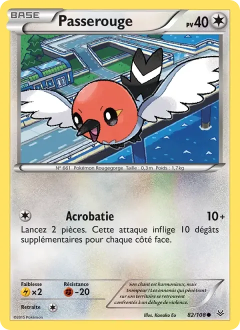 Carte Pokémon Passerouge 082/108, extension Ciel Rugissant