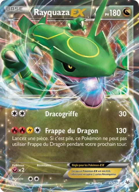 Carte Pokémon Rayquaza EX 060/108, extension Ciel Rugissant