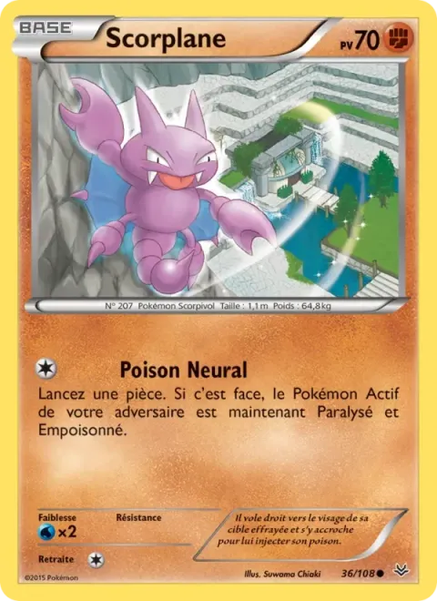 Carte Pokémon Scorplane 036/108, extension Ciel Rugissant