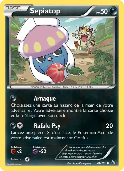 Carte Pokémon Sepiatop 041/108, extension Ciel Rugissant