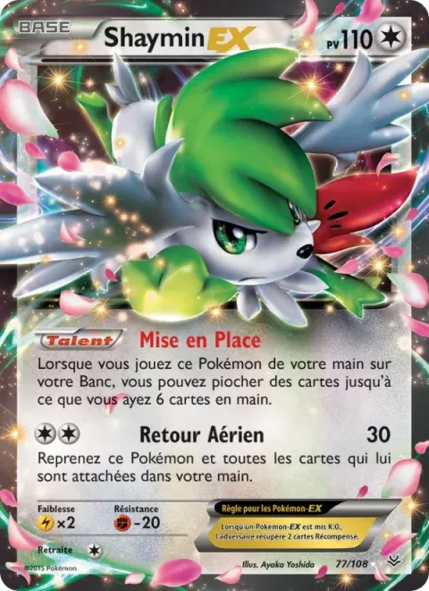 Carte Pokémon Shaymin EX 077/108, extension Ciel Rugissant