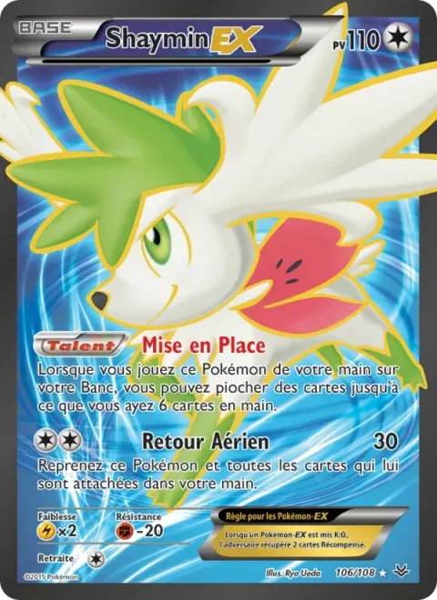 Carte Pokémon Shaymin EX 106/108, extension Ciel Rugissant