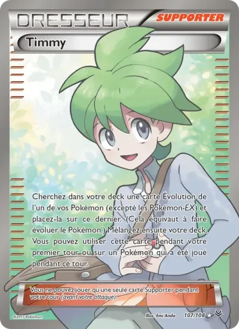 Carte Pokémon Timmy 107/108, extension Ciel Rugissant