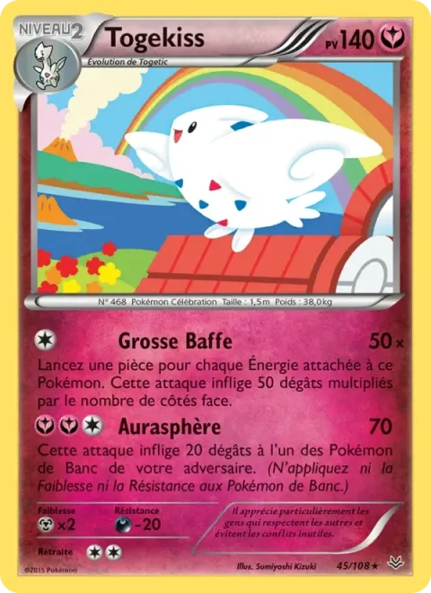 Carte Pokémon Togekiss 045/108, extension Ciel Rugissant