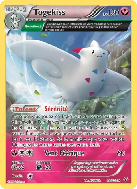 Carte Pokémon Togekiss 046/108, extension Ciel Rugissant