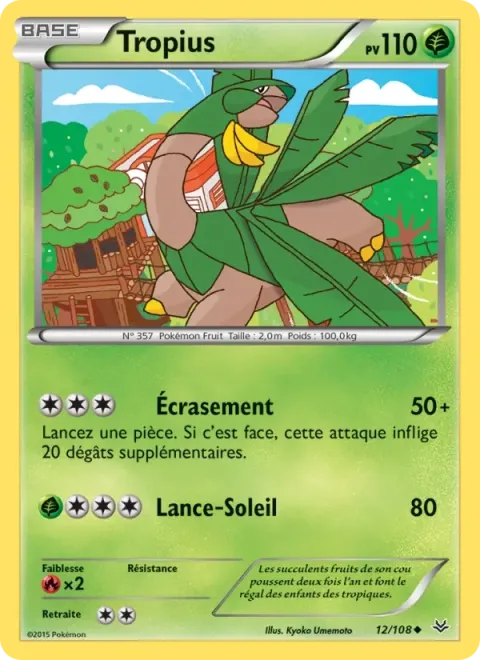 Carte Pokémon Tropius 012/108, extension Ciel Rugissant