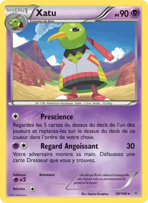 Carte Pokémon Xatu 029/108, extension Ciel Rugissant