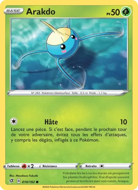 Carte Pokémon Arakdo 010/192, extension Clash des Rebelles
