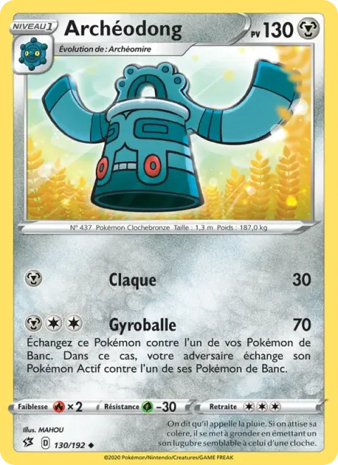 Carte Pokémon Archéodong 130/192, extension Clash des Rebelles