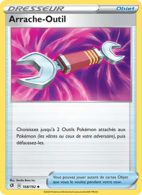 Carte Pokémon Arrache-Outil 168/192, extension Clash des Rebelles