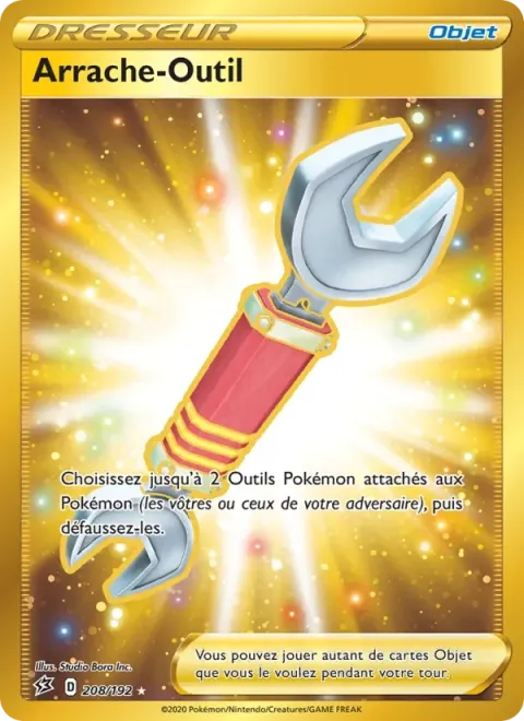 Carte Pokémon Arrache-Outil 208/192, extension Clash des Rebelles