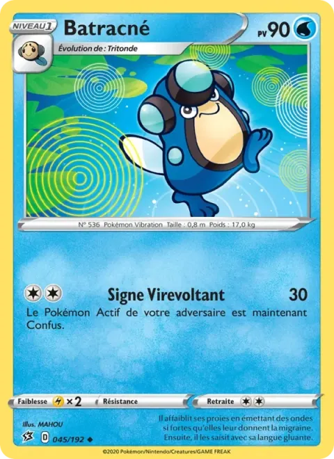 Carte Pokémon Batracné 045/192, extension Clash des Rebelles