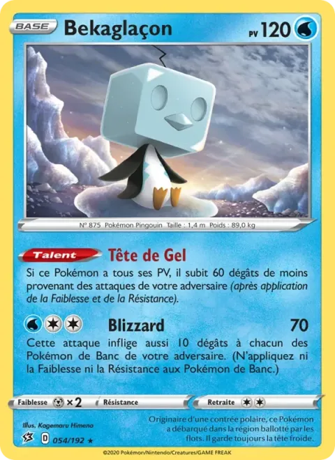 Carte Pokémon Bekaglaçon 054/192, extension Clash des Rebelles