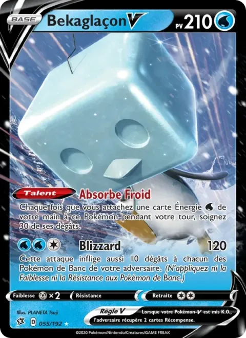 Carte Pokémon Bekaglaçon V 055/192, extension Clash des Rebelles