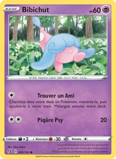 Carte Pokémon Bibichut 083/192, extension Clash des Rebelles