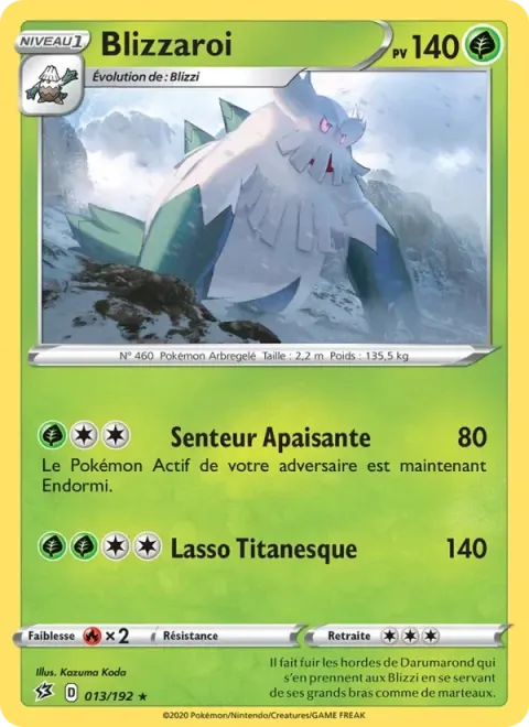 Carte Pokémon Blizzaroi 013/192, extension Clash des Rebelles