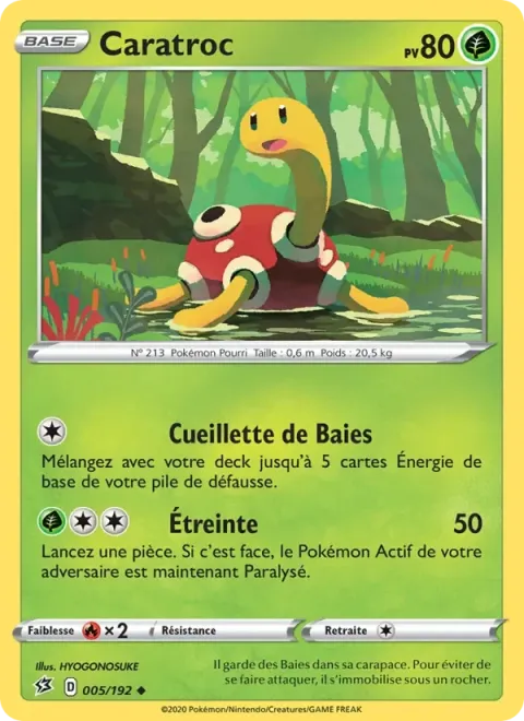 Carte Pokémon Caratroc 005/192, extension Clash des Rebelles