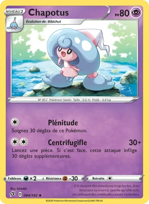 Carte Pokémon Chapotus 084/192, extension Clash des Rebelles