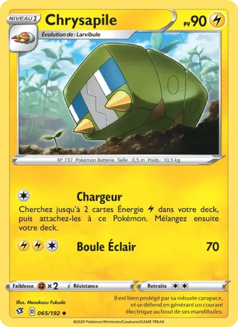Carte Pokémon Chrysapile 065/192, extension Clash des Rebelles