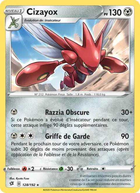Carte Pokémon Cizayox 128/192, extension Clash des Rebelles