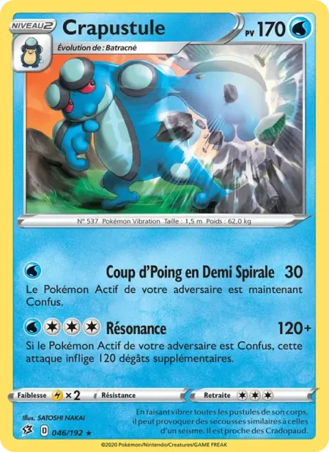 Carte Pokémon Crapustule 046/192, extension Clash des Rebelles