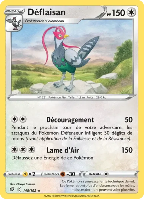 Carte Pokémon Déflaisan 145/192, extension Clash des Rebelles