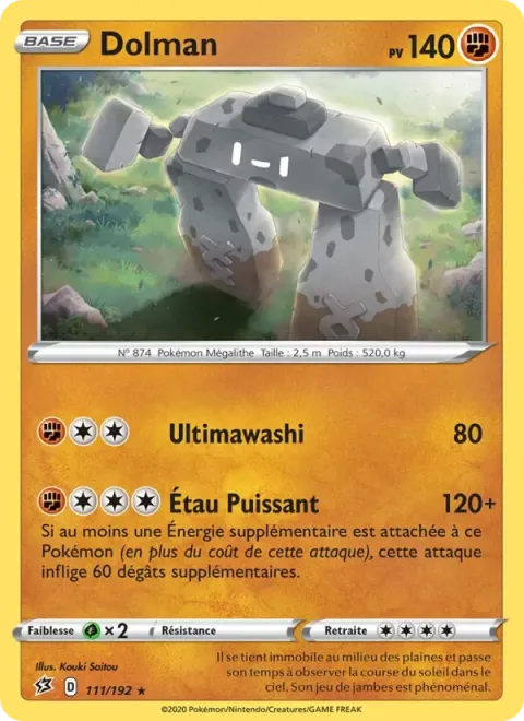 Carte Pokémon Dolman 111/192, extension Clash des Rebelles