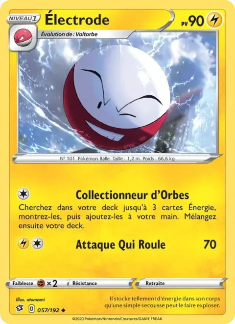 Carte Pokémon Électrode 057/192, extension Clash des Rebelles