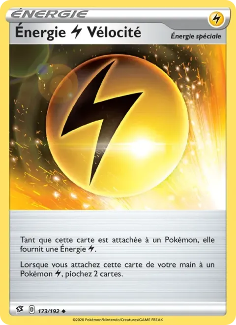 Carte Pokémon Énergie Électrique Vélocité 173/192, extension Clash des Rebelles