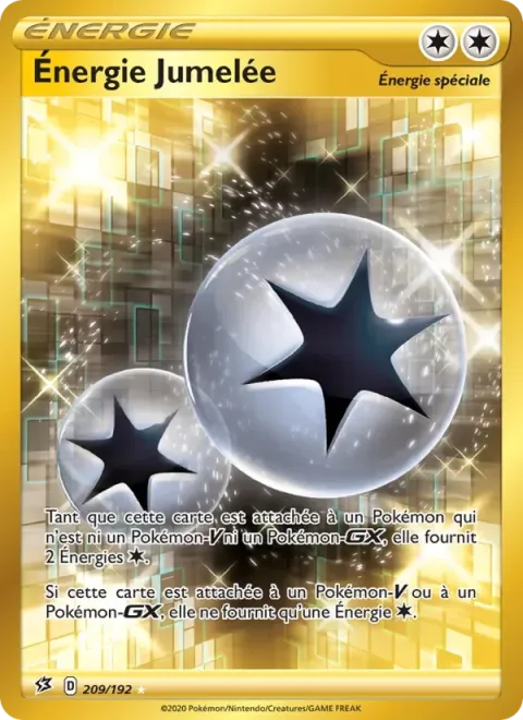 Carte Pokémon Énergie Jumelée 209/192, extension Clash des Rebelles