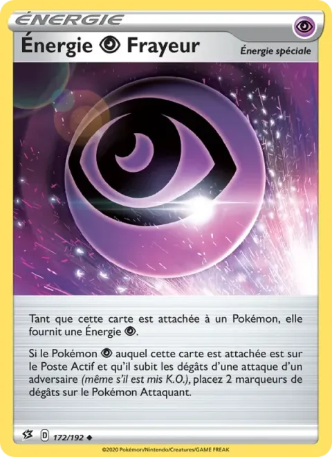 Carte Pokémon Énergie Psy Frayeur 172/192, extension Clash des Rebelles