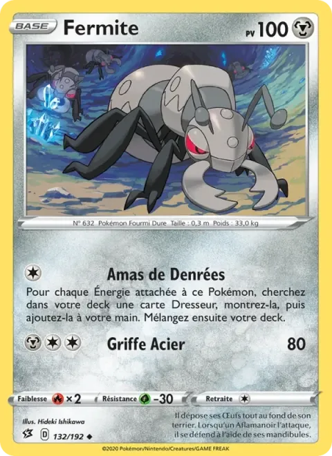 Carte Pokémon Fermite 132/192, extension Clash des Rebelles