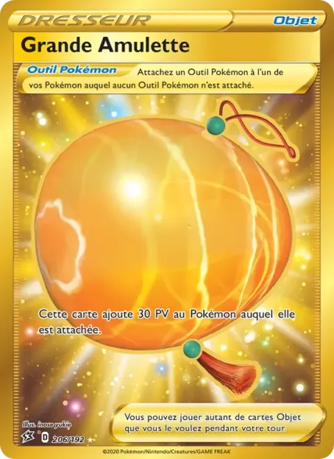 Carte Pokémon Grande Amulette 206/192, extension Clash des Rebelles