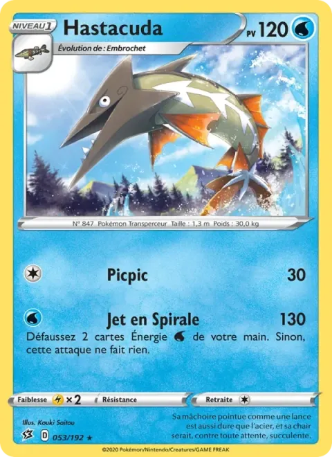 Carte Pokémon Hastacuda 053/192, extension Clash des Rebelles