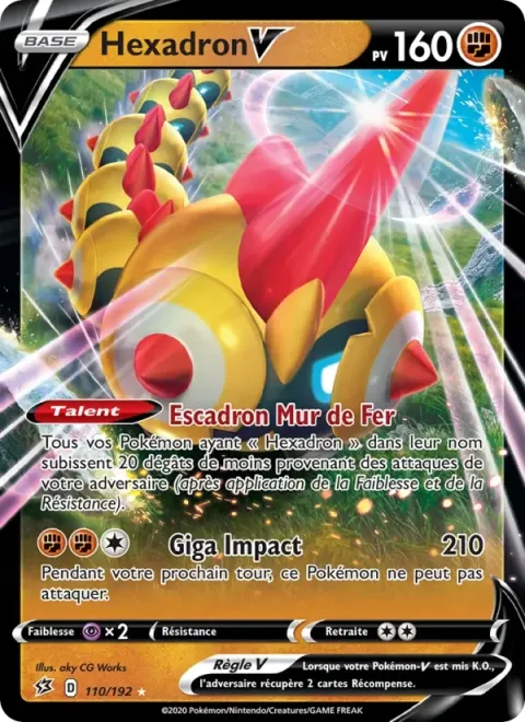 Carte Pokémon Hexadron V 110/192, extension Clash des Rebelles