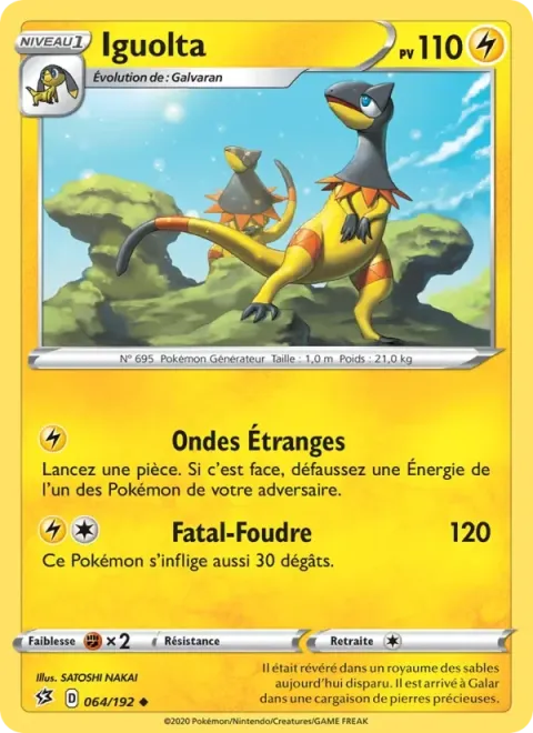 Carte Pokémon Iguolta 064/192, extension Clash des Rebelles