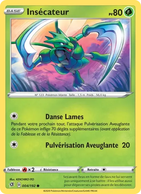Carte Pokémon Insécateur 004/192, extension Clash des Rebelles
