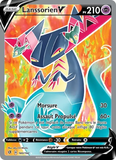 Carte Pokémon Lanssorien V 183/192, extension Clash des Rebelles